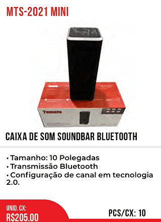 CAIXA DE SOM SOUNDBAR BLUETOOTH 10pç=205$