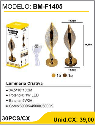 Luminaria Criativa 30PCS/CX Unid.CX: 39,00