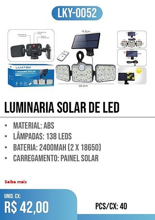 LUMINARIA SOLAR DE LED 40pç=42$