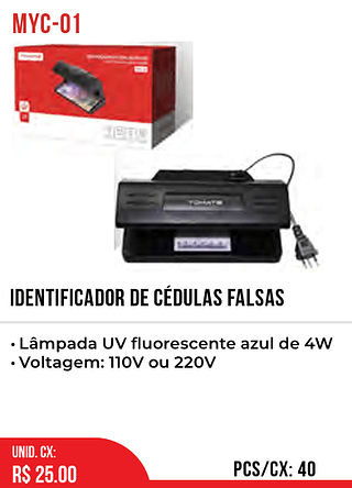 IDENTIFICADOR DE CÉDULAS FALSAS 40pç=25$