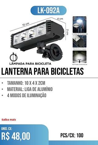 LANTERNA PARA BICICLETAS 100PÇ=48$
