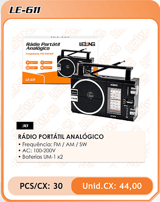 RÁDIO PORTÁTIL ANALÓGICO 30PÇ=44$