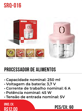 Processador De Alimentos 60PÇ=12$