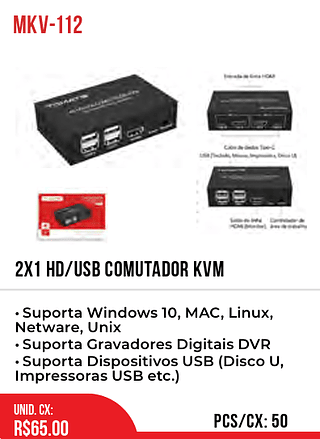 2x1 HD/USB comutador kvm 50pç=65$