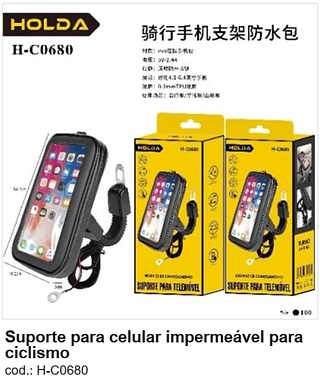 Suporte para celular impermeável para ciclismo R$ 18 PC/CX:100