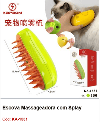 Escova Massageadora com Splay R$ 8,55 PCS/cx: 150