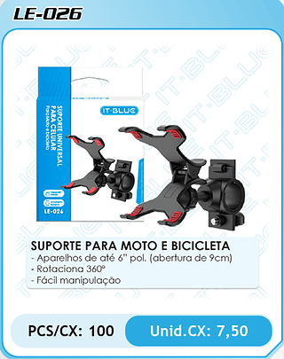 SUPORTE PARA MOTO E BICICLETA PCS/CX: 100 Unid.CX: 7,50