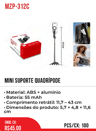 MINI SUPORTE QUADRÍPODE 100pç=45$