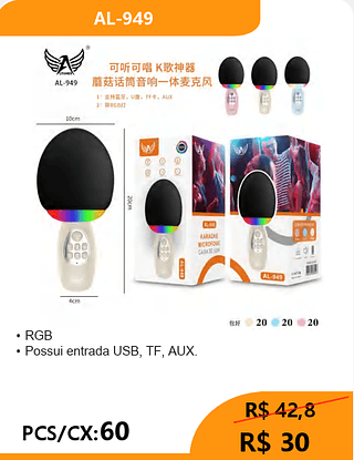 MICROFONE RGB PCS/CX:60 R$ 30