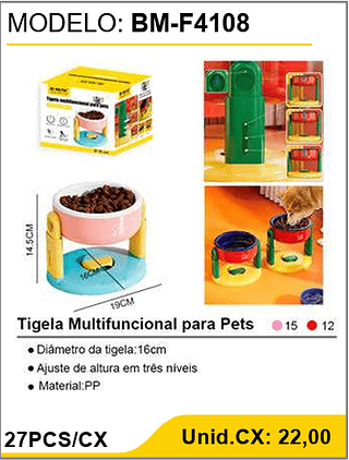 Tigela Multifuncional para Pets 27PCS/CX Unid.CX: 22,00