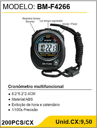 Cronômetro multifuncional 200PCS/CX Unid.CX:9,50