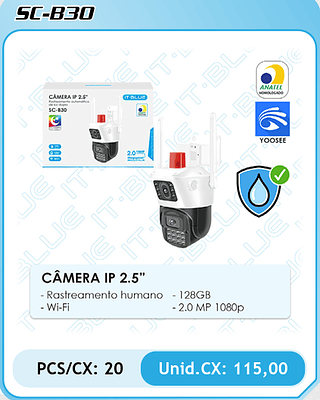 CÂMERA IP 2.5" PCS/CX: 20 Unid.CX: 115,00