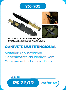 CANIVETE MULTIFUNCIONAL UNID. CX: R$ 72,00 PCS/CX: 60