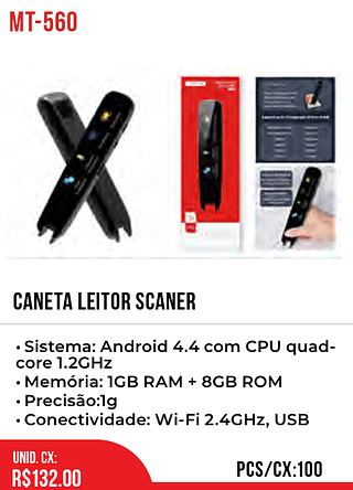 CANETA LEITOR SCANER 100pç=132$