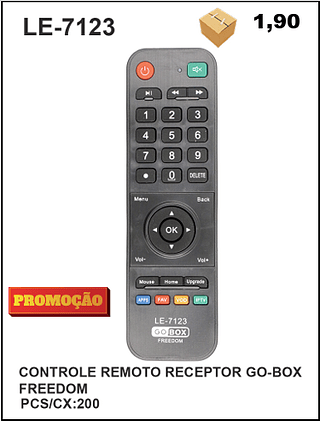 CONTROLE REMOTO RECEPTOR GO-BOX FREEDOM 200pç=1,9$
