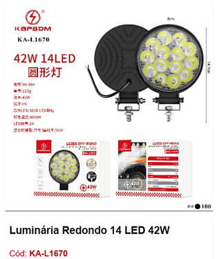 Luminária Redondo 14 LED 42W R$ 99 PCS/CX: 100