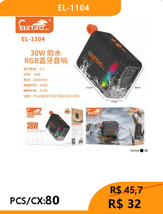 CAIXA DE SOM PCS/CX:80 R$32