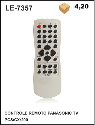 CONTROLE REMOTO PANASONIC TV 200pç=4,2$