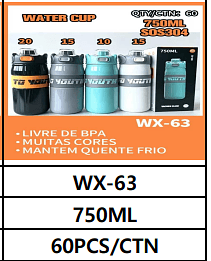750ML UNID. CX: R$ 27,00 PCS/CX: 60
