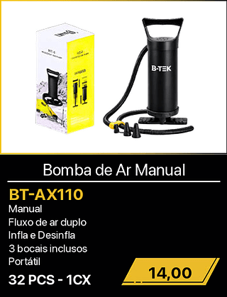 Bomba de Ar Manual 32PCS R$14,00