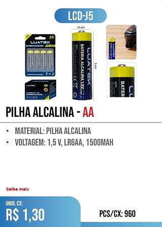pilha Alcalina - AA PCS/CX: 960 r$ 1,30