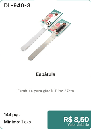 Espátula 144 pçs R$ 8,50