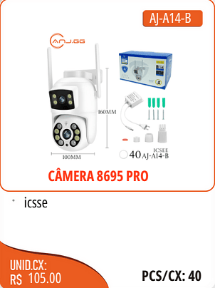 icsse CAMERA 8695 PRO UNID.CX:RS 105.00 PCS/CX:40