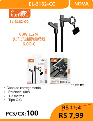 Cabo De Carregamento TPC-TPC PCS/CX:100 R$ 7,99