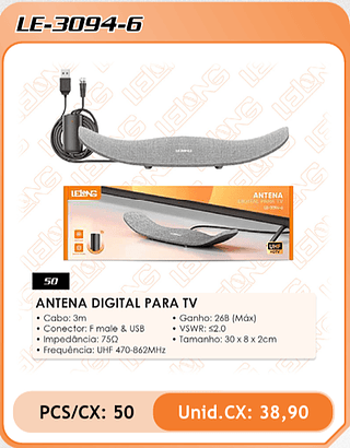 ANTENA DIGITAL PARA TV 50PÇ=38,9$