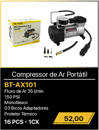 Compressor de Ar Portátil 16PCS R$52,00