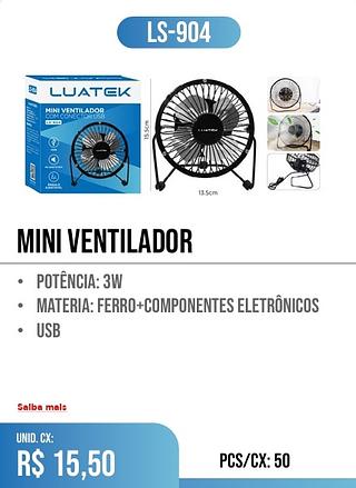 MINI VENTILADOR 50PÇ=15,5$