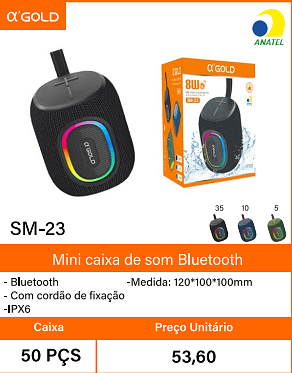 Mini caixa de som Bluetooth Bluetooth - Caixa 50 PCS Preco Unitario 53,60