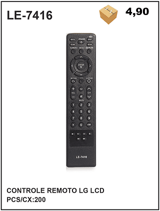CONTROLE REMOTO LG LCD 200pç=4,9$