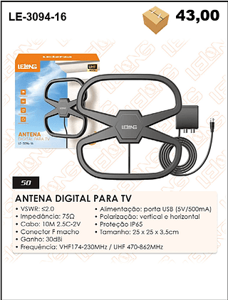 ANTENA DIGITAL PARA TV 50PÇ=43$