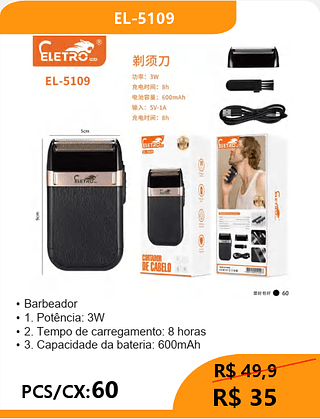 Barbeador PCS/CX:60 R$35