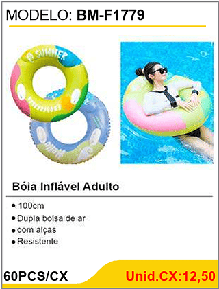 Bóia Inflável Adulto 60PCS/CX Unid.CX:12,50