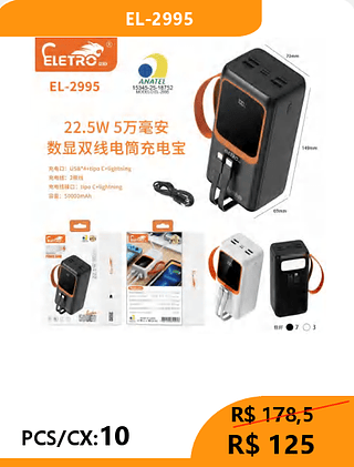 POWER BANK PCS/CX:10 R$125