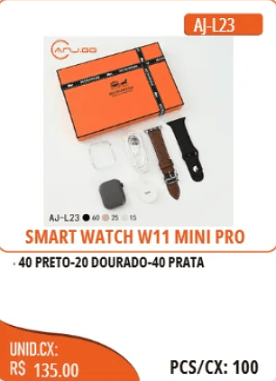 SMART WATCH W11 MINI PRO UNID.CX: RS 135.00 PCS/CX:100