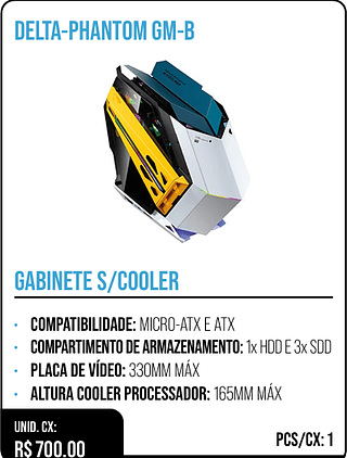 GABINETE S/COOLER UNID. CX: R$ 700.00 PCS/CX: 1