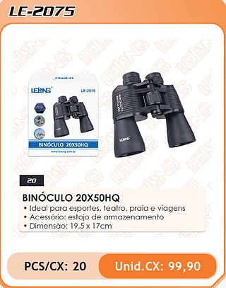 BINÓCULO 20X50HQ 20PÇ=99,9$