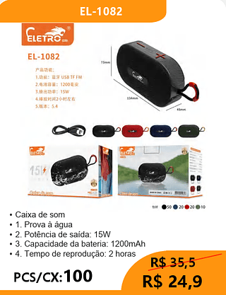 CAIXA DE SOM PCS/CX:100 R$24,9