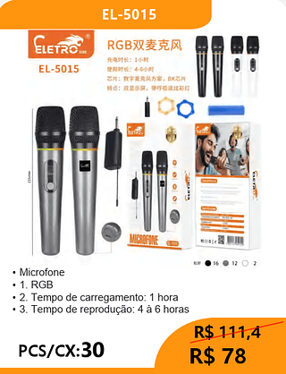 MICROFONE PCS/CX:30 R$78