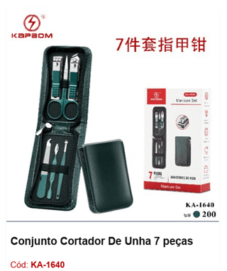 Conjunto Cortador De Unha 7 peças R$ 9 PCS/Cx: 200