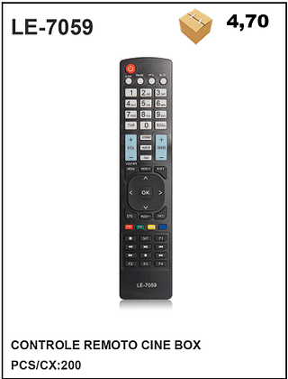 CONTROLE REMOTO CINE BOX 200pç=4,7$