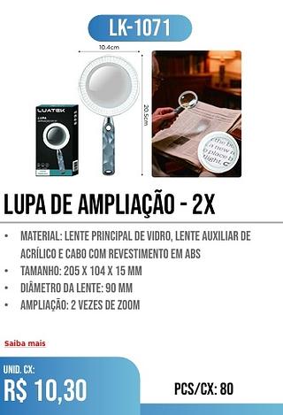 lupa de ampliação - 2x 80PÇ=10,30$