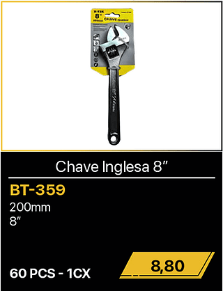 Chave Inglesa 8” 60PCS R$8,80