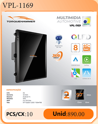 Multimidia Automotive PCS/CX:10 Unid:890.00