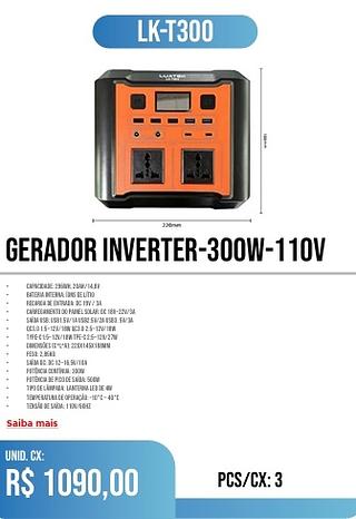 Gerador Inverter-300W-110v 3pç=1090$
