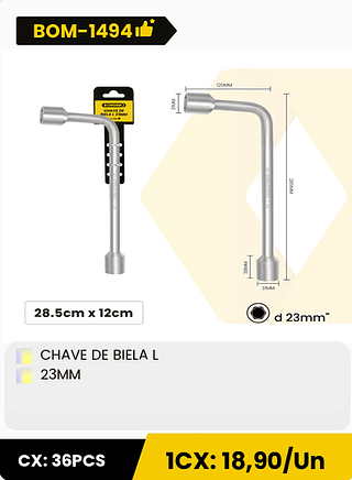 CHAVE DE BIELA L 23MM CX: 36PCS 1CX: 18,90/Un