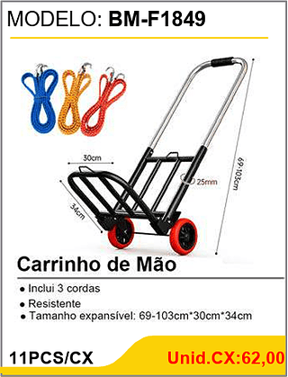 Carrinho de Mão 11PCS/CX Unid.CX:62,00